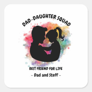 Adesivo Quadrado Esquadrão pai-Filha - Pai e Filha Personalizados