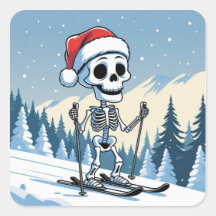 Esqueleto de Natal Assustador de Esqui