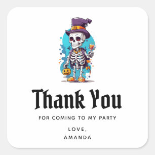 Adesivo Quadrado Esqueleto em uma festa do Dia das Bruxas de Top Ha