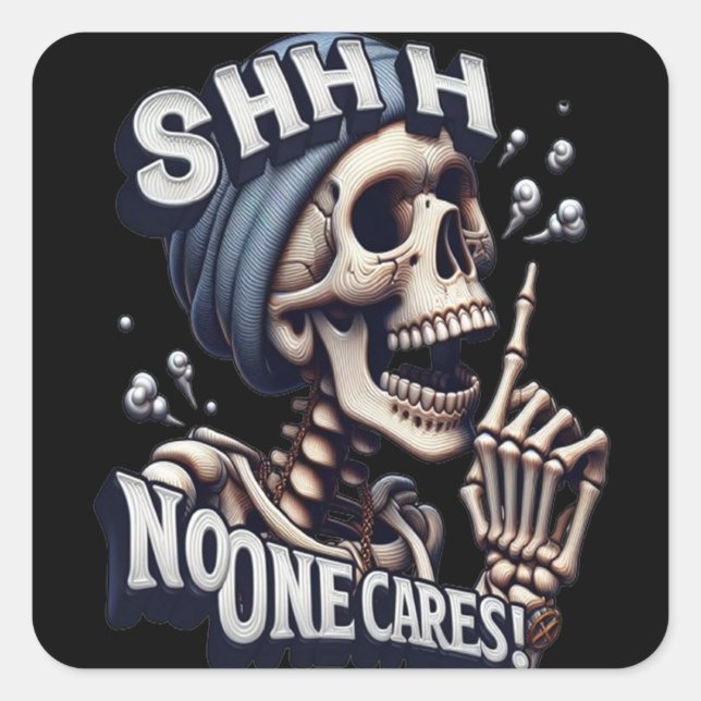 Adesivo Quadrado Esqueleto Silencioso: Desvendando a Misteriosa Ban (Frente)