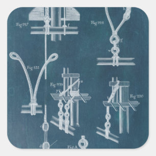 Adesivo Quadrado Esquema de Detalhes Náuticos IV