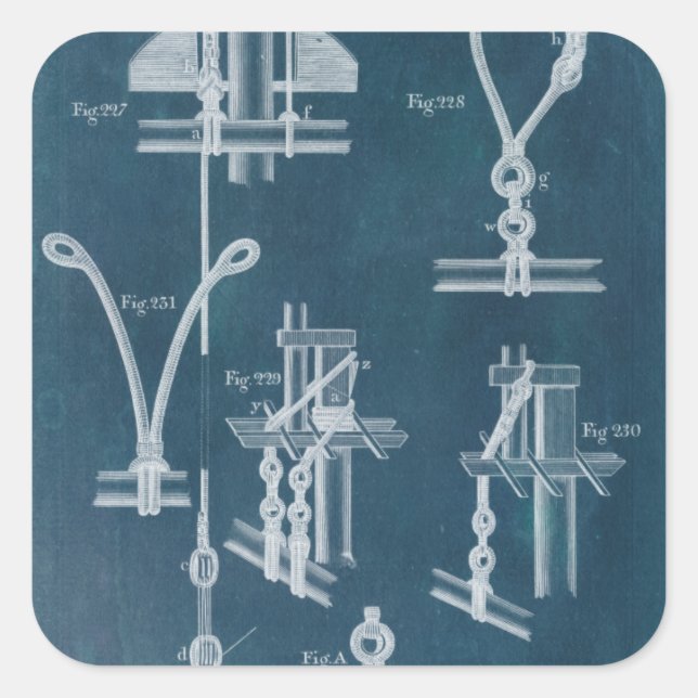Adesivo Quadrado Esquema de Detalhes Náuticos IV (Frente)