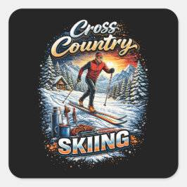 Adesivo Quadrado Esqui Cross Country