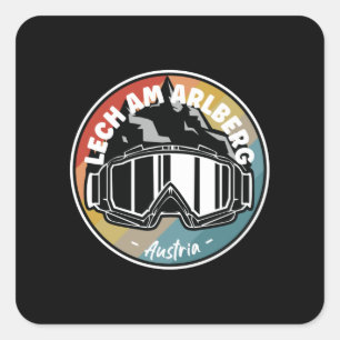 Adesivo Quadrado Esqui Em Lech am Arlberg Áustria