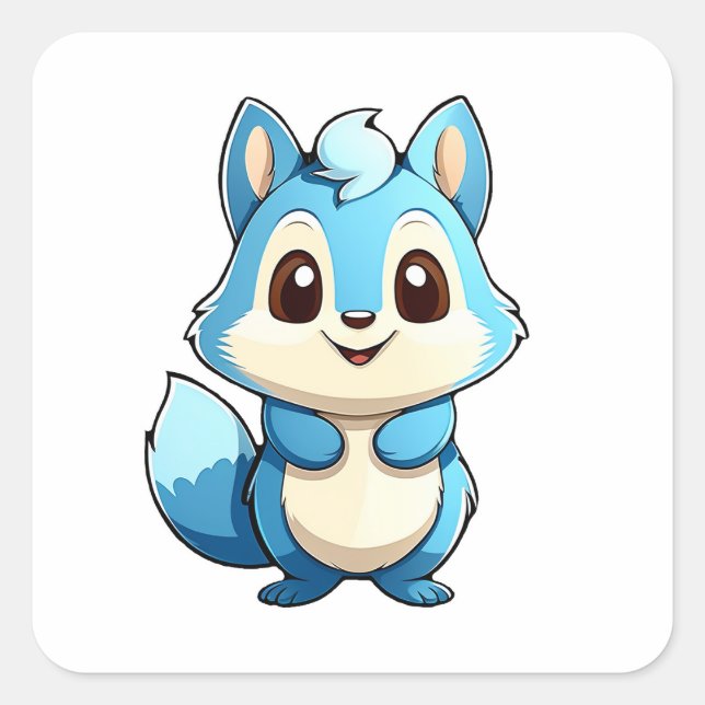 Adesivo Quadrado Esquilo animal adorável (Frente)