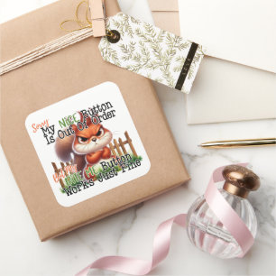 Adesivo Quadrado Esquilo Engraçado