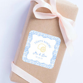 Adesivo Quadrado Esse é o casamento Amore Lemon Blue Azulejos Amalf