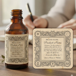 Adesivo Quadrado Essential oil  Square Apothecary Style Labels
