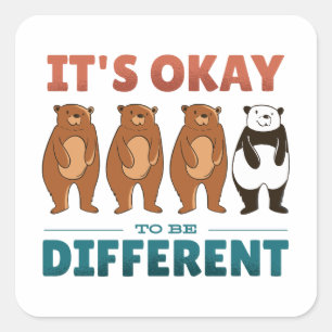 Adesivo Quadrado Está bem ser diferente de Convite Napkins