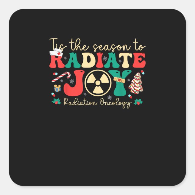 Adesivo Quadrado Esta Época Para Joy Radiation Oncologia Natal (Frente)