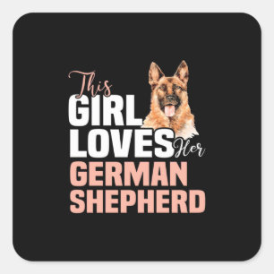 Adesivo Quadrado Esta Menina Ama O German shepherd