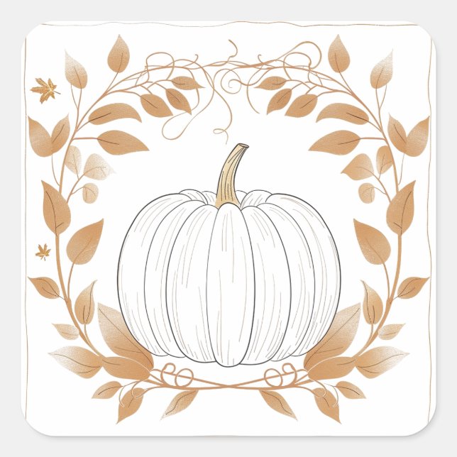 Adesivo Quadrado Estação de Pumpkin: Queda (Frente)