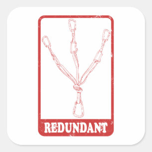 Adesivo Quadrado Estação de segurança redundante escalada