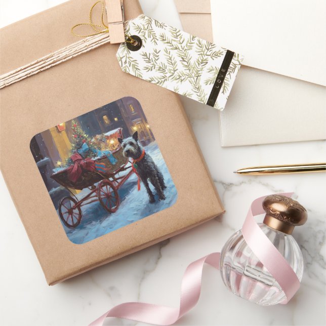 Adesivo Quadrado Estação Festiva de Natal Chesapeake (Presentear)