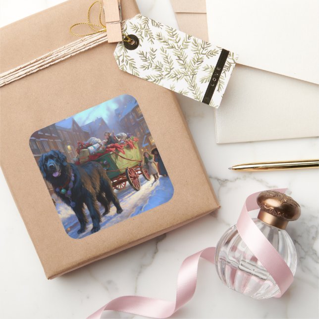 Adesivo Quadrado Estação Festiva de Natal da Terra Nova (Presentear)