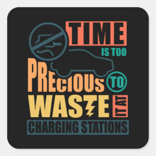 Adesivo Quadrado Estações de Carregamento de Automóveis Antielé