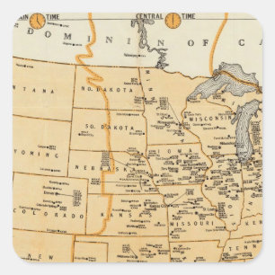 Adesivo Quadrado Estações de transmissão de rádio dos Estados
