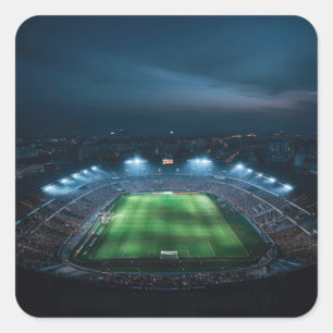 Adesivo Quadrado Estádio de futebol vazio à noite