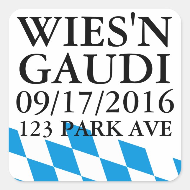 Adesivo Quadrado ESTADO ALEMÃO DAS Cores DE Pavilhão DA BAVÁRIA (Frente)