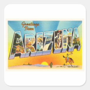 Adesivo Quadrado Estado da Arizona AZ Antiga Viagens vintage Souven