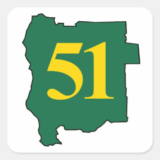 Adesivo Quadrado Estado de Jefferon 51