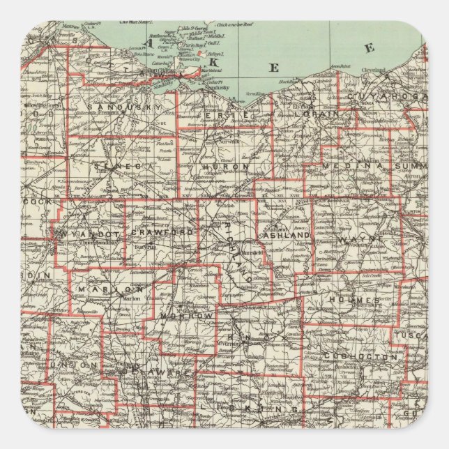 Adesivo Quadrado Estado de Ohio (Frente)