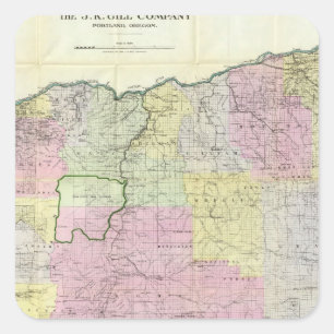 Adesivo Quadrado Estado de Oregon