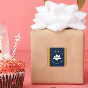 Adesivo Quadrado Estado do Mississipi - Bandeira EUA