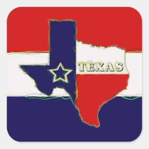 ADESIVO QUADRADO ESTADO DO TEXAS