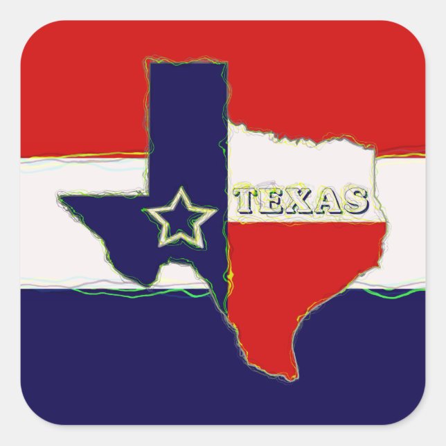 ADESIVO QUADRADO ESTADO DO TEXAS (Frente)
