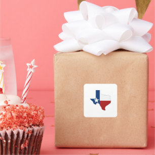 Adesivo Quadrado Estado Forma Texas Sinalizador Vermelho Branco Azu