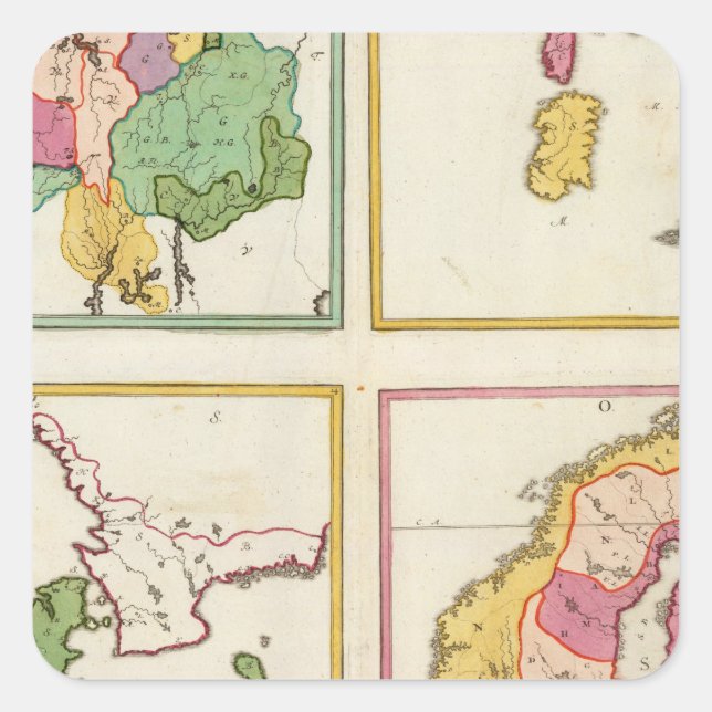 Adesivo Quadrado Estados Bálticos (Frente)