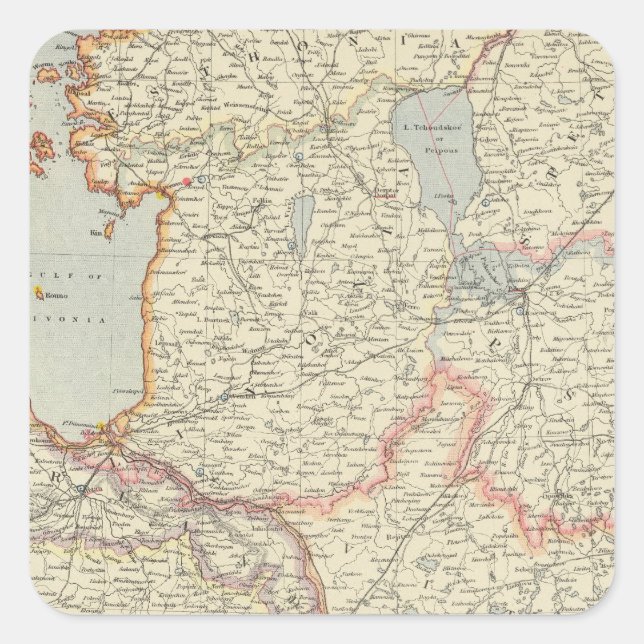 Adesivo Quadrado Estados Bálticos (Frente)