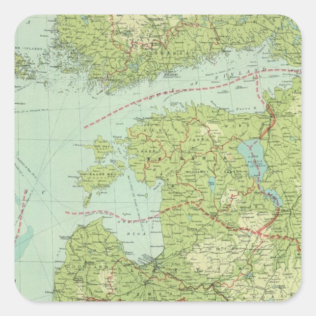 Adesivo Quadrado Estados Bálticos e Prússia Oriental (Frente)