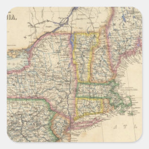 Adesivo Quadrado Estados de Maine, New Hampshire, Vermont