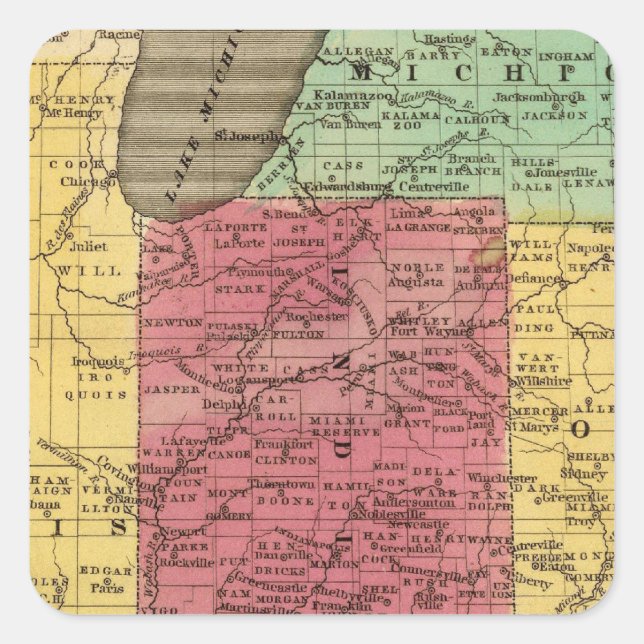 Adesivo Quadrado Estados ocidentais 2 (Frente)