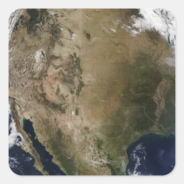 Adesivo Quadrado Estados Unidos Central e Ocidental (Frente)