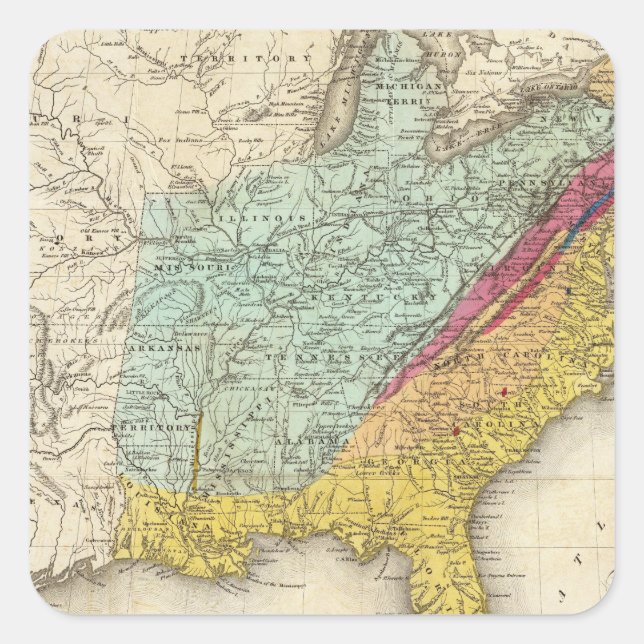 Adesivo Quadrado Estados Unidos da América do Norte (Frente)