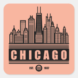 Adesivo Quadrado Estados Unidos de Chicago Illinois