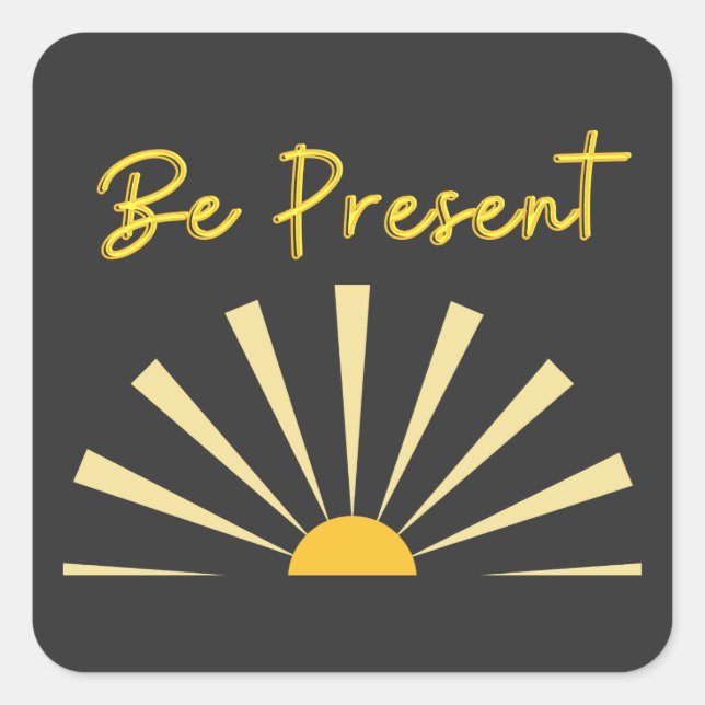 Adesivo Quadrado Estar presente (Frente)