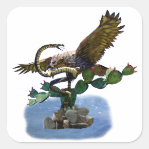 Adesivo Quadrado Estátua da brasão mexicana