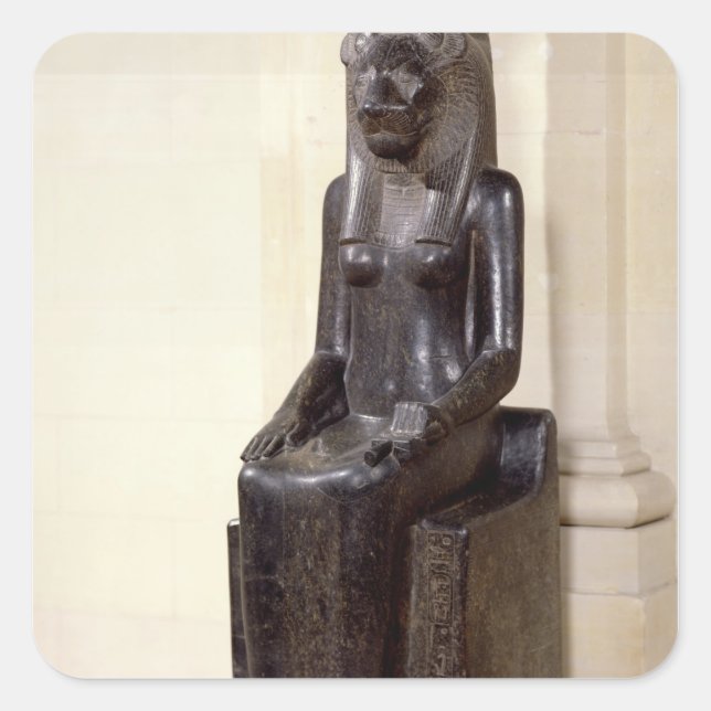 Adesivo Quadrado Estátua da deusa leã Sekhmet (Frente)