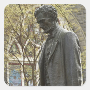 Adesivo Quadrado Estátua de Abraham Lincoln, Portland, Oregon