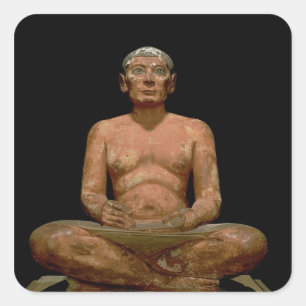 Adesivo Quadrado Estátua de agachamento do escrevente