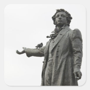 Adesivo Quadrado Estátua de Alexander Pushkin, São Petersburgo
