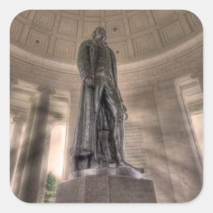Adesivo Quadrado Estátua de bronze memorável de Thomas Jefferson