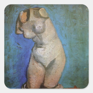 Adesivo Quadrado Estátua de gesso de torso feminino por Vincent van