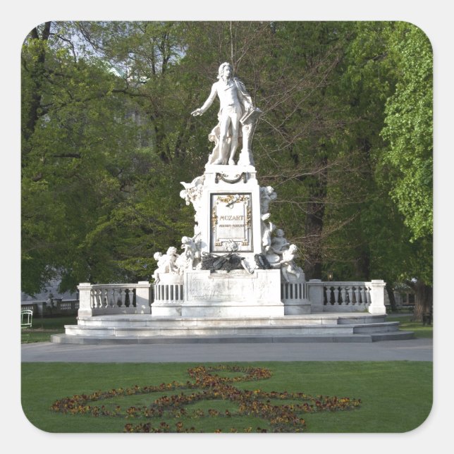 Adesivo Quadrado Estátua de Mozart (Frente)