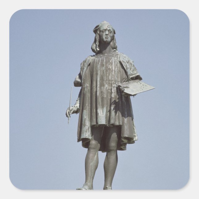 Adesivo Quadrado Estátua de Raphael Sanzio de Urbino, 1897 (Frente)