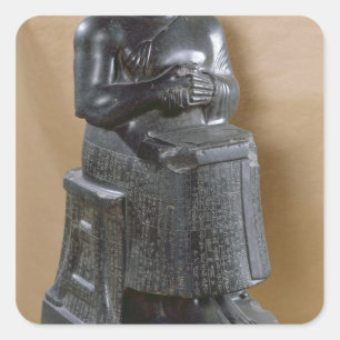 Adesivo Quadrado Estátua decapitado do príncipe Gudea como